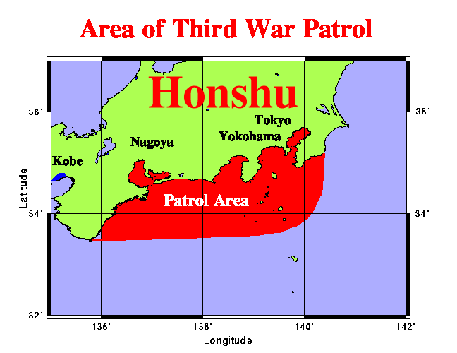 Third war patrol area map